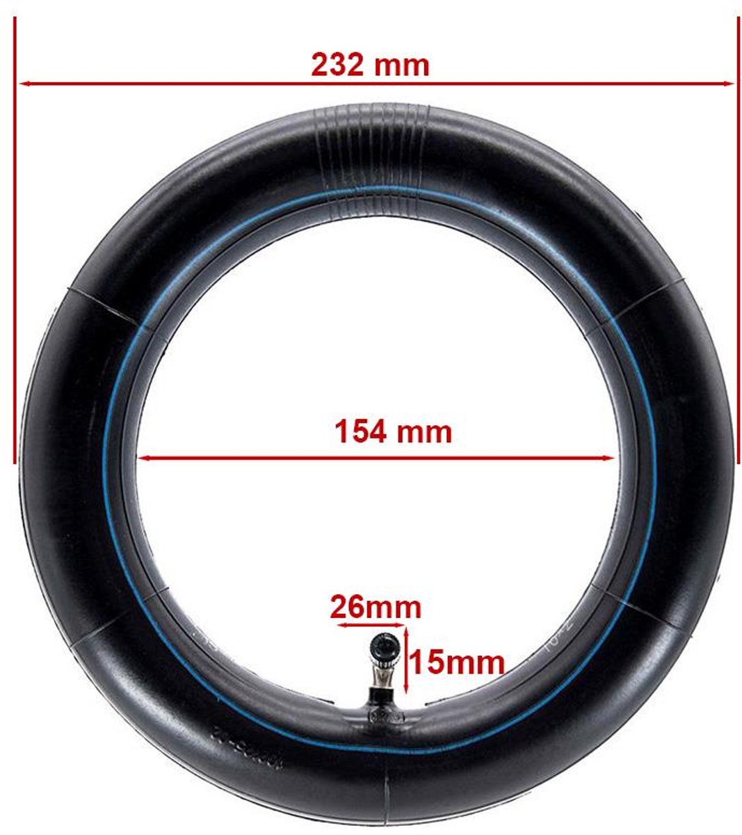 Binnenband met VC 90° ventiel | 10×2 inch (254×50 mm) | Elektrische step | Xiaomi, Ninebot, Inokim & meer | Accessoires | Kinderwagen